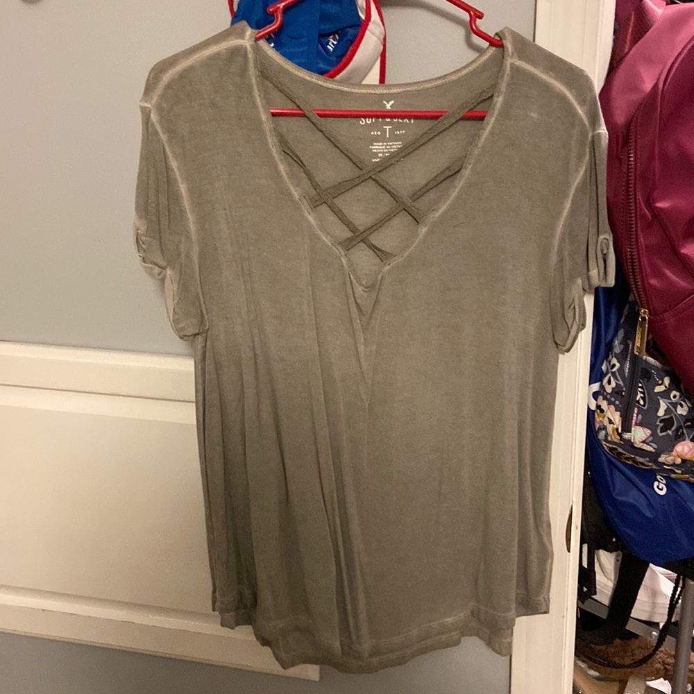 American Eagle top, laced cross over, worn roughly 10 times